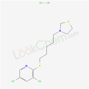 42258-25-3,3,5-dichloro-2-{[5-(1,3-thiazolidin-3-yl)pentyl]sulfanyl}pyridine hydrochloride,