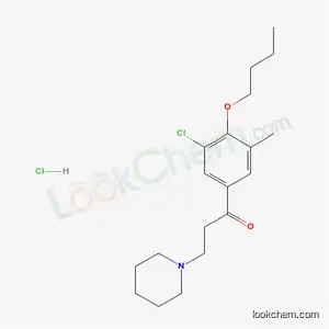 Molecular Structure of 58763-31-8 (1-(4-butoxy-3-chloro-5-methylphenyl)-3-piperidin-1-ylpropan-1-one hydrochloride)