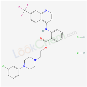 55300-37-3,2-[4-(3-chlorophenyl)piperazin-1-yl]ethyl 2-[[7-(trifluoromethyl)quinolin-4-yl]amino]benzoate dihydrochloride,