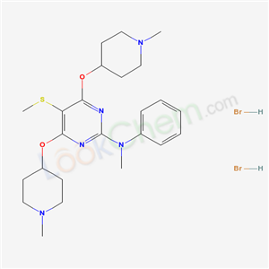 57259-14-0,N-methyl-4,6-bis[(1-methylpiperidin-4-yl)oxy]-5-(methylsulfanyl)-N-phenylpyrimidin-2-amine dihydrobromide,