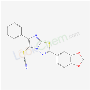 91918-82-0,2-(1,3-benzodioxol-5-yl)-6-phenylimidazo[2,1-b][1,3,4]thiadiazol-5-yl thiocyanate,