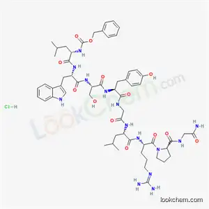 Molecular Structure of 71033-95-9 (N-[(benzyloxy)carbonyl]-L-leucyl-L-tryptophyl-L-seryl-L-tyrosylglycyl-L-leucyl-N~5~-(diaminomethylidene)-L-ornithyl-L-prolylglycinamide hydrochloride)
