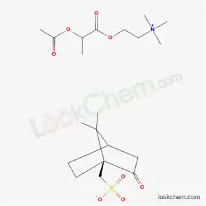 Molecular Structure of 73245-94-0 (2-(2-acetyloxypropanoyloxy)ethyl-trimethyl-azanium, [(1S)-7,7-dimethyl -2-oxo-norbornan-1-yl]methanesulfonate)