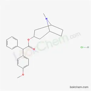 Molecular Structure of 74051-44-8 (8-methyl-8-azabicyclo[3.2.1]oct-3-yl (4-methoxyphenyl)(phenyl)acetate hydrochloride)
