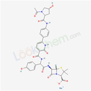 76899-83-7,sodium (2S,5S,6R)-6-{[({[6-(4-{[(4R)-1-acetyl-4-hydroxyprolyl]amino}phenyl)-2-oxo-1,2-dihydropyridin-3-yl]carbonyl}amino)(4-hydroxyphenyl)acetyl]amino}-3,3-dimethyl-7-oxo-4-thia-1-azabicyclo[3.2.0]heptane-2-carboxylate,