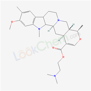 77349-48-5,2-Dimethylaminoethyl-1,10-dimethyl-2,7-dihydrotetraphyllinate,2-(dimethylamino)ethyl (4S,4aR,13bS,14aS)-11-methoxy-4,10,13-trimethyl-4a,5,7,8,8a,13,13a,13b,14,14a-decahydro-4H-indolo[2,3-a]pyrano[3,4-g]quinolizine-1-carboxylate;Oxayohimban-16-Carboxylic Acid, 2,7-Dihydro-16,17-Didehydro-11-Methoxy-1,10,19-Trimethyl-, 2-(Dimethylamino)Ethyl Ester, (19-Alpha)-;