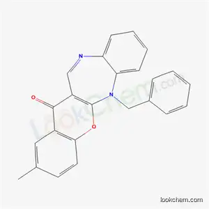Molecular Structure of 77436-69-2 (6-benzyl-2-methylchromeno[2,3-b][1,5]benzodiazepin-13(6H)-one)