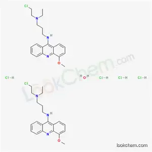Molecular Structure of 78218-16-3 (9-((3-((2-CHLOROETHYL)ETHYLAMINO)-PROPYL)AMINO)-4-METHOXYACRIDINE DIHYDROCHLORIDE HEMIHYDRATE			)