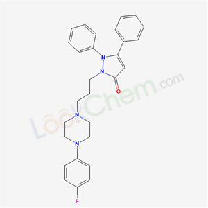 85674-11-9,1,2-Dihydro-1,5-diphenyl-2-(3-(4-(4-fluorophenyl)-1-piperazinyl)propyl )-3H-pyrazol-3-one,1,2-Dihydro-1,5-diphenyl-2-(3-(4-(4-fluorophenyl)-1-piperazinyl)propyl )-3H-pyrazol-3-one