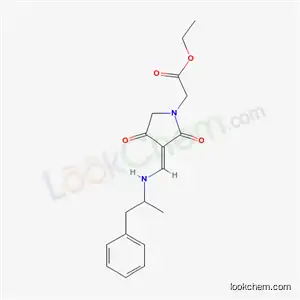 Molecular Structure of 141581-93-3 (ethyl [(3E)-3-{[(1-methyl-2-phenylethyl)amino]methylidene}-2,4-dioxopyrrolidin-1-yl]acetate)