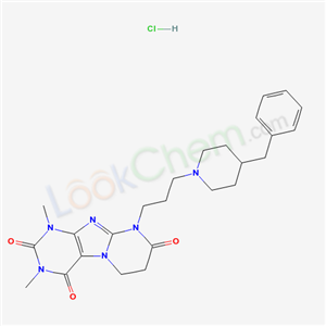 Pyrimido(2,1-f)purine-2,4,8(1H,3H,9H)-trione, 6,7-dihydro-1,3-dimethyl-9-(3-(4-(phenylmethyl)-1-piperidinyl)propyl)-, monohydrochloride
