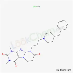 Molecular Structure of 148712-01-0 (9-[3-(4-benzylpiperidin-1-yl)propyl]-1,3-dimethyl-6,7-dihydropyrimido[2,1-f]purine-2,4,8(1H,3H,9H)-trione hydrochloride)