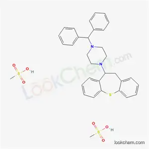 Molecular Structure of 121943-09-7 (1-(10,11-dihydrodibenzo[b,f]thiepin-10-yl)-4-(diphenylmethyl)piperazine dimethanesulfonate)