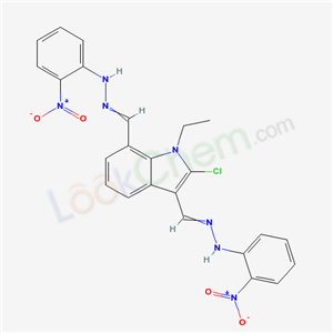 70952-02-2,2-chloro-1-ethyl-3,7-bis{[2-(2-nitrophenyl)hydrazinylidene]methyl}-1H-indole,
