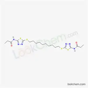 Molecular Structure of 87202-67-3 (N-[5-[10-[[5-(propanoylamino)-1,3,4-thiadiazol-2-yl]sulfanyl]decylsulfanyl]-1,3,4-thiadiazol-2-yl]propanamide)