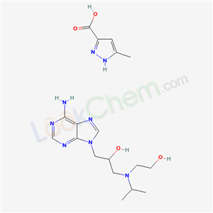 65551-81-7,5-methyl-1H-pyrazole-3-carboxylic acid - 1-(6-amino-9H-purin-9-yl)-3-[(2-hydroxyethyl)(propan-2-yl)amino]propan-2-ol (1:1),