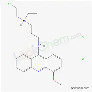 Molecular Structure of 38915-14-9 (9-((3-ETHYL-2-CHLOROETHYL)AMINOPROPYL-AMINO)-4-METHOXYACRIDINE DIHYDRO-CHLORIDE			)