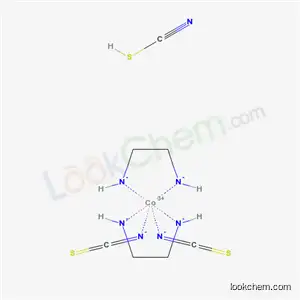 Molecular Structure of 14284-53-8 (trans-Bis(ethylenediamine)bis(isothiocyanato)cobalt(1+) thiocyanate, monohydrate)