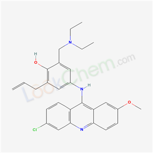 7511-61-7,4-[(6-chloro-2-methoxyacridin-9-yl)amino]-2-[(diethylamino)methyl]-6-(prop-2-en-1-yl)phenol,