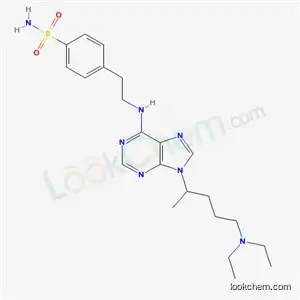 Molecular Structure of 21267-93-6 (4-[2-({9-[5-(diethylamino)pentan-2-yl]-9H-purin-6-yl}amino)ethyl]benzenesulfonamide)