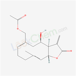 50886-56-1,(3aR,4R,6Z,10E,11aR)-6-Acetoxymethyl-3a,4,5,8,9,11a-hexahydro-4-hydroxy-10-methyl-3-methylenecyclodeca[b]furan-2(3H)-one,Ovatifolin;
