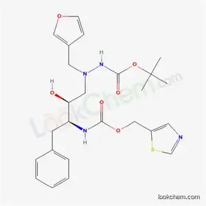 Molecular Structure of 162739-38-0 (tert-butyl 2-(furan-3-ylmethyl)-2-[(2S,3S)-2-hydroxy-4-phenyl-3-{[(1,3-thiazol-5-ylmethoxy)carbonyl]amino}butyl]hydrazinecarboxylate)