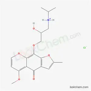 Molecular Structure of 55218-91-2 (2-hydroxy-3-[(5-methoxy-2-methyl-4-oxo-4H-furo[3,2-g]chromen-9-yl)oxy]-N-(propan-2-yl)propan-1-aminium chloride)