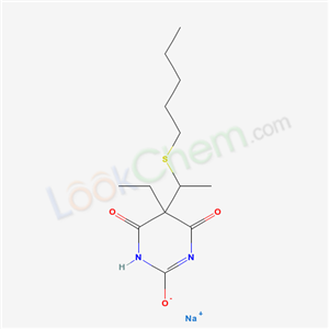67050-85-5,5-Ethyl-5-[1-(pentylthio)ethyl]-2-sodiooxy-4,6(1H,5H)-pyrimidinedione,