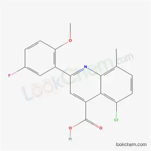 Molecular Structure of 5148-91-4 (5-chloro-2-(5-fluoro-2-methoxyphenyl)-8-methylquinoline-4-carboxylic acid)
