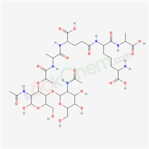 6917-23-3,16-{[3-(acetylamino)-5-{[3-(acetylamino)-4,5-dihydroxy-6-(hydroxymethyl)tetrahydro-2H-pyran-2-yl]oxy}-2-hydroxy-6-(hydroxymethyl)tetrahydro-2H-pyran-4-yl]oxy}-5-(4-amino-4-carboxybutyl)-10-carboxy-2,13-dimethyl-4,7,12,15-tetraoxo-3,6,11,14-tetraazaheptade,