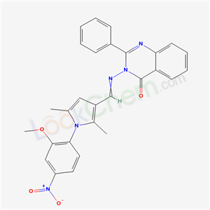 5482-02-0,3-({[1-(2-methoxy-4-nitrophenyl)-2,5-dimethyl-1H-pyrrol-3-yl]methylidene}amino)-2-phenylquinazolin-4(3H)-one,