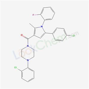 5972-38-3,1-(2-chlorophenyl)-4-{[5-(4-chlorophenyl)-1-(2-fluorophenyl)-2-methyl-1H-pyrrol-3-yl]carbonyl}piperazine,