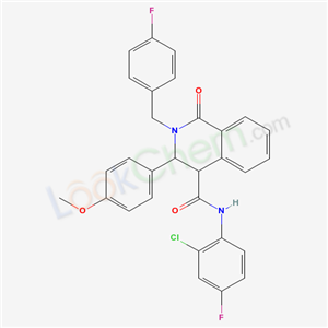 6828-20-2,N-(2-chloro-4-fluorophenyl)-2-(4-fluorobenzyl)-3-(4-methoxyphenyl)-1-oxo-1,2,3,4-tetrahydroisoquinoline-4-carboxamide,