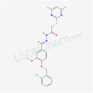 6163-48-0,N-[[4-[(2-chlorophenyl)methoxy]-3-methoxy-phenyl]methylideneamino]-2-(4,6-dimethylpyrimidin-2-yl)sulfanyl-acetamide,