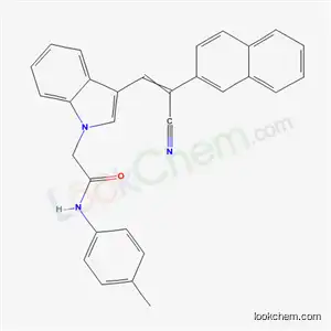 2-[3-(2-cyano-2-naphthalen-2-ylethenyl)indol-1-yl]-N-(4-methylphenyl)acetamide
