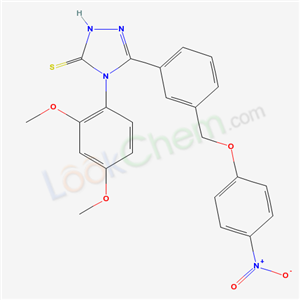 7168-23-2,4-(2,4-dimethoxyphenyl)-5-{3-[(4-nitrophenoxy)methyl]phenyl}-2,4-dihydro-3H-1,2,4-triazole-3-thione,