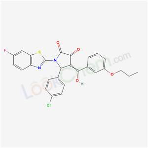 7018-18-0,5-(4-chlorophenyl)-1-(6-fluoro-1,3-benzothiazol-2-yl)-4-[hydroxy(3-propoxyphenyl)methylidene]pyrrolidine-2,3-dione,