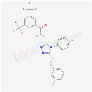 5977-88-8,N-({5-[(3-methylbenzyl)sulfanyl]-4-(4-methylphenyl)-4H-1,2,4-triazol-3-yl}methyl)-3,5-bis(trifluoromethyl)benzamide,