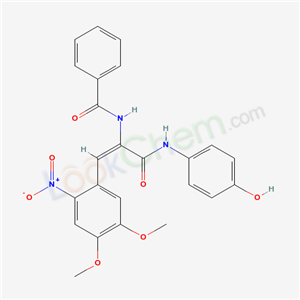 5679-41-4,N-{(E)-2-(4,5-dimethoxy-2-nitrophenyl)-1-[(4-hydroxyphenyl)carbamoyl]ethenyl}benzamide,