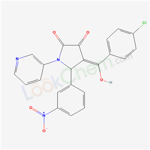 5957-30-2,(4E)-4-[(4-chlorophenyl)(hydroxy)methylidene]-5-(3-nitrophenyl)-1-pyridin-3-ylpyrrolidine-2,3-dione,