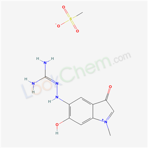 Guanidine, ((5,6-dihydro-3-hydroxy-1-methyl-6-oxo-5-indolinylidene)amino)-, monomethanesulfonate (salt)