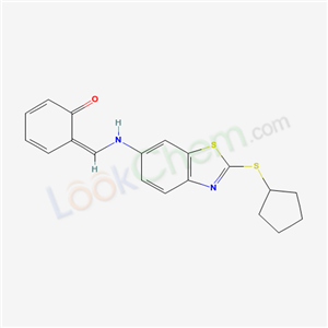 76383-15-8,(6Z)-6-({[2-(cyclopentylsulfanyl)-1,3-benzothiazol-6-yl]amino}methylidene)cyclohexa-2,4-dien-1-one,