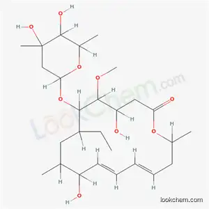 Molecular Structure of 75006-00-7 ((11E,13E)-6-[(4,5-dihydroxy-4,6-dimethyltetrahydro-2H-pyran-2-yl)oxy]-7-ethyl-4,10-dihydroxy-5-methoxy-9,16-dimethyloxacyclohexadeca-11,13-dien-2-one (non-preferred name))