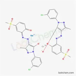 Molecular Structure of 51147-75-2 (sodium bis[2-(3-chlorophenyl)-2,4-dihydro-4-[[2-hydroxy-5-mesylphenyl]azo]-5-methyl-3H-pyrazol-3-onato(2-)]chromate(1-))