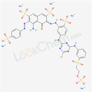 2,7-Naphthalenedisulfonic acid, 4-amino-6-((5-((4-chloro-6-((3-((2-(sulfooxy)ethyl)sulfonyl)phenyl)amino)-1,3,5-triazin-2-yl)amino)-2-sulfophenyl)azo)-5-hydroxy-3-((4-sulfophenyl)azo)-, pentasodium sa