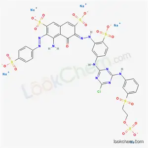 2,7-Naphthalenedisulfonic acid, 4-amino-6-[[5-[[4-chloro-6-[[3-[[2-(sulfooxy)ethyl]sulfonyl]phenyl]amino]-1,3,5-triazin-2-yl]amino]-2-sulfophenyl]azo]-5-hydroxy-3-[(4-sulfophenyl)azo]-, pentasodium salt