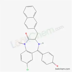 Molecular Structure of 216691-95-1 (7-Chloro-5-(4-hydroxyphenyl)-1-methyl-3-(2-naphthylmethyl)-2,3-dihydro-1H-1,4-benzodiazepin-2-one)