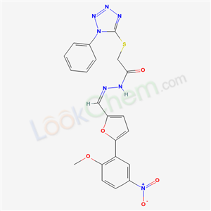 5672-22-0,N-[[5-(2-methoxy-5-nitro-phenyl)-2-furyl]methylideneamino]-2-(1-phenyltetrazol-5-yl)sulfanyl-acetamide,