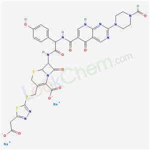 71445-19-7,disodium 3-({[5-(carboxylatomethyl)-1,3,4-thiadiazol-2-yl]sulfanyl}methyl)-7-{[({[2-(4-formylpiperazin-1-yl)-5-oxo-5,8-dihydropyrido[2,3-d]pyrimidin-6-yl]carbonyl}amino)(4-hydroxyphenyl)acetyl]amino}-8-oxo-5-thia-1-azabicyclo[4.2.0]oct-2-ene-2-carboxylate,