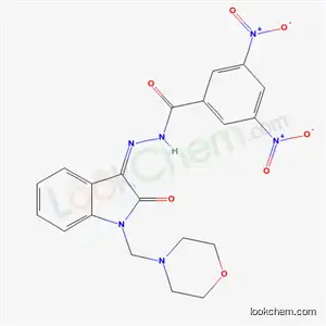 Molecular Structure of 100696-25-1 (Benzoic acid, 3,5-dinitro-, (1,2-dihydro-1-(4-morpholinylmethyl)-2-oxo-3H-indol-3-ylidene)hydrazide)